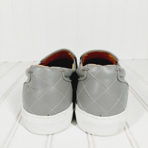 GREATS Brooklyn Womans Slip on Flat Sneaker Gray Leather Shoes H218 - Picture 5 of 12